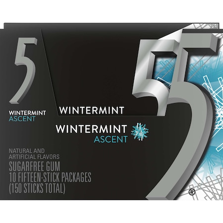 5 Gum 5 Gum Sugarfree Wintermint Ascent Stick Gum 15 Pieces, PK120 305990